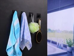 Handdoekhaakjes - Badkamer Zelfklevend – 4 Stuks – RVS - Zwart -Badkamerproducten Winkel 1200x902 3