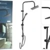 Bathroom Solutions Regendouche Set MET Handdouche 150cm - Matzwart -Badkamerproducten Winkel 1200x908