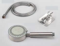 IBright Douchekop Met Slang En Wandhouder - RVS Zilver - 5 Functies – Handdouche – Hoofddouche Inclusief Wandhouder Zonder Boren -Badkamerproducten Winkel 1200x927