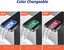 Merkloos Messing - LED Waterval Badkamer Wastafel Kranen Set - Koud Warm Water Mixer - Wastafelkranen - Zwart - 12.5cm Hoogte 8 Merkloos Messing - LED Waterval Badkamer Wastafel Kranen Set - Koud Warm Water Mixer - Wastafelkranen - Zwart - 12.5cm Hoogte -Badkamerproducten Winkel 1200x941 2