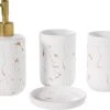 Selotus® Badkamer Set Van 4 – Badkamer Accessoires – Zeepdispenser – Dispenser - Tandenborstelhouder – Zeepbakje – Zeephouder – Vrijstaand – Planchet - Zeeppompje - – Wit Goud -Badkamerproducten Winkel 1200x943