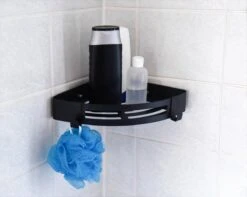 Doucherek Zonder Boren Badkamer Accessoires Zelfklevend | Douchemandje | Badrek | Douche Rek Zwart | Hoekrek Hangend | Blueplato® -Badkamerproducten Winkel 1200x959 2