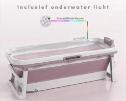 Livista® - Opvouwbaar Bad - Roze - Zitbad - Inklapbaar - Bath Bucket - 150 CM LANG - XL - Incl. Thermometer & Onderwater LED Lichten