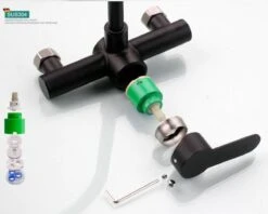 Merkloos Inbouw Wastafelkraan 8654-CB - Muurkraan - RVS - Mat Zwart -Badkamerproducten Winkel 1200x963