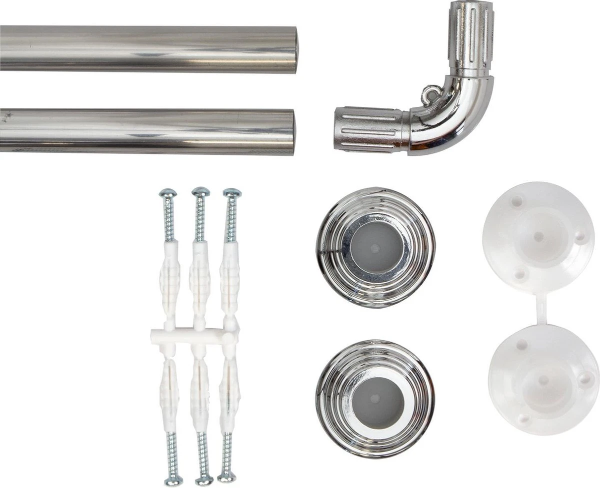 Saninorm Douchegordijnstang - 90x90 Cm - Aluminium 4 Saninorm Douchegordijnstang - 90x90 Cm - Aluminium - Afbeelding 2