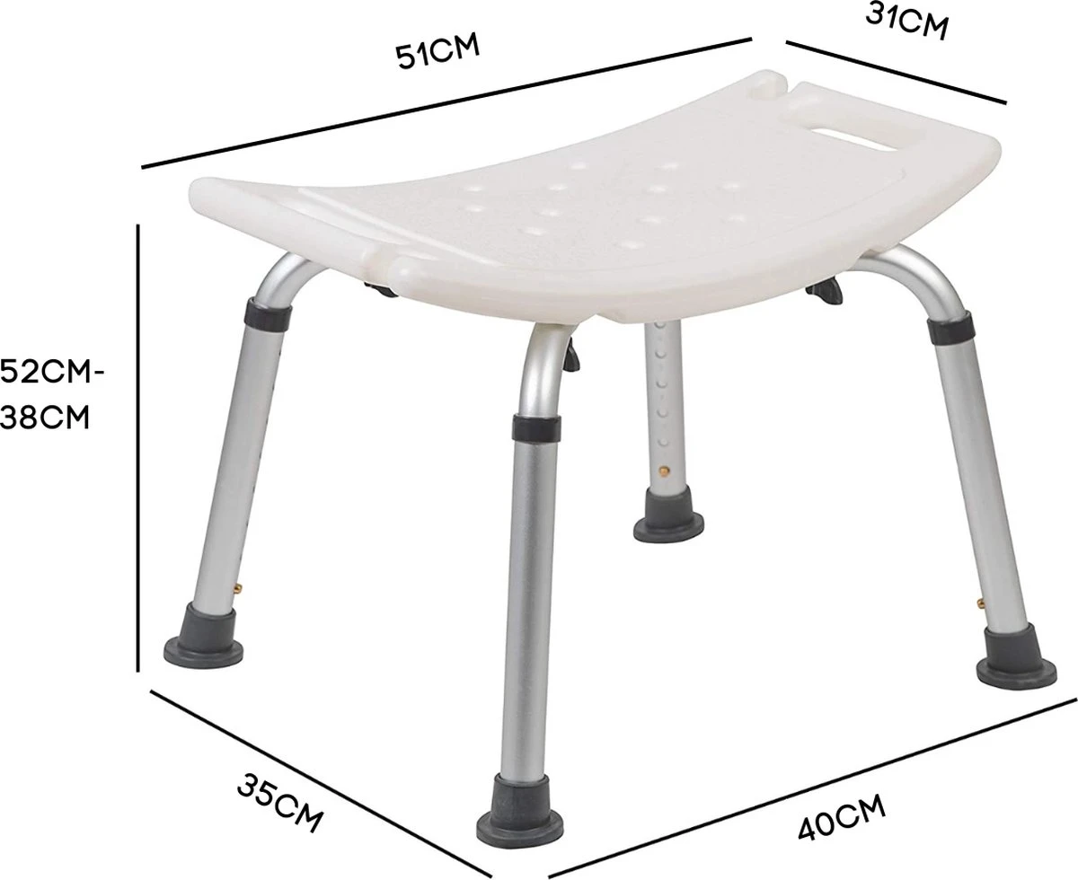 Life&Home Douchekruk - 6 Hoogtes - Douchestoel - Handgrepen - Max 130 Kg - Douchekophouder 8 Life&Home Douchekruk - 6 Hoogtes - Douchestoel - Handgrepen - Max 130 Kg - Douchekophouder - Afbeelding 6