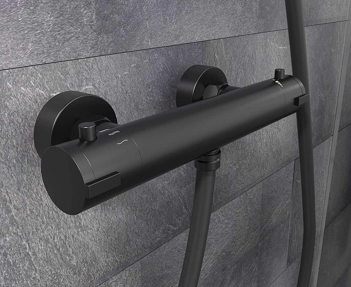 SCHÜTTE London Thermostatische Douchekraan - Hartafstand 120 Mm - Zwart Mat 8 SCHÜTTE London Thermostatische Douchekraan - Hartafstand 120 Mm - Zwart Mat - Afbeelding 6
