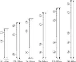 Telescopisch Doucherek Uit Chroom, Verstelbaar 155 - 320 Cm Met Extra Handdoekrek -Badkamerproducten Winkel 1200x987 1