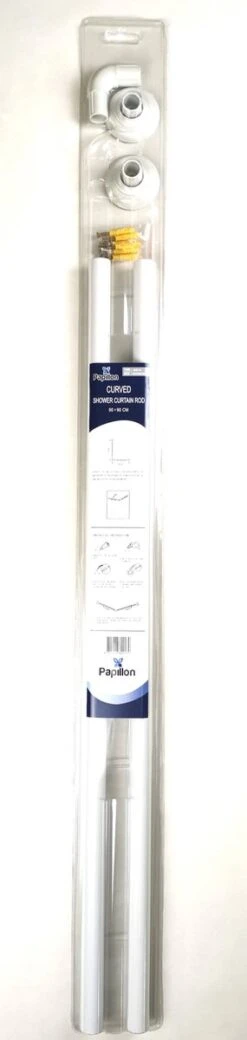 Papillon Douchegordijnstang - 90x90 Cm - Aluminium - Wit -Badkamerproducten Winkel 285x1200