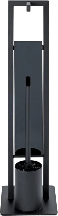 WENKO Toiletbutler Rivalta Zwart - Toiletborstel Met Houder, Toiletrolhouder En Reserverolhouder -Badkamerproducten Winkel 325x1200