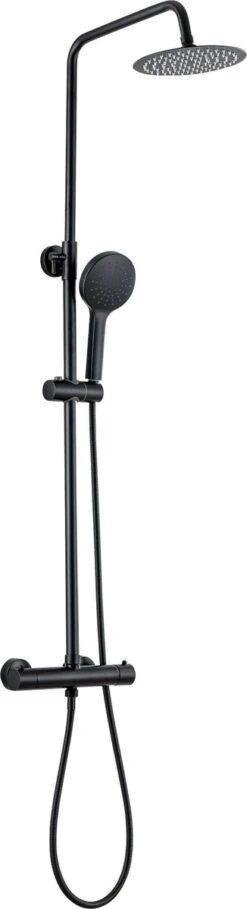 LOMAZOO Regendouche Met Thermostaatkraan - Doucheset Zwart - Regendoucheset - Zwart [COOPER]