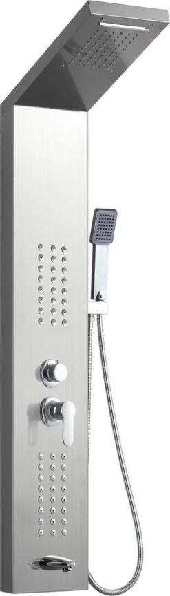 Badplaats Douchepaneel Toulon - RVS - Regendouche Met Mengkraan En Douchekop