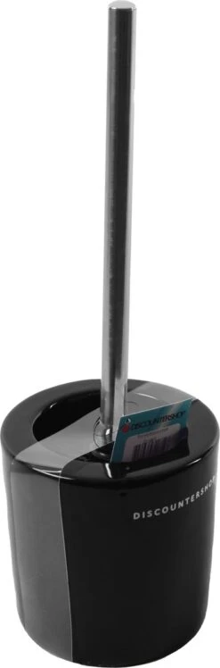 Toiletborstel Met Zwarte Borstel- Keramiek - Zwart - RVS - WC Borstel In Ronde Houder -Badkamerproducten Winkel 396x1200