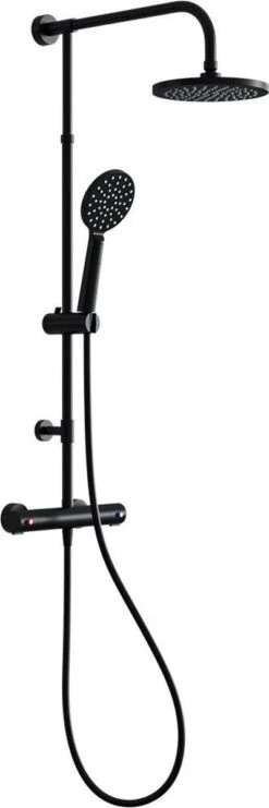 4bathroomz® Zwarte Regendouche Met Thermostatische Kraan - 20cm Hoofddouche -Badkamerproducten Winkel 400x1200