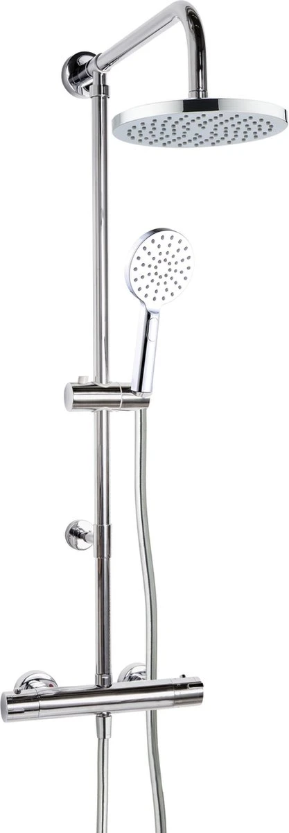 4bathroomz® Regendouche Chroom Met Thermostaatkraan - 20cm Douchekop 3 4bathroomz® Regendouche Chroom Met Thermostaatkraan - 20cm Douchekop