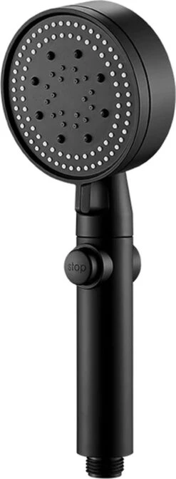 Merkloos Waterbesparende Douchekop - Handdouche - Regendouche - Met ECO STOP Knop - 5 Standen - ABS - Zwart -Badkamerproducten Winkel 442x1200