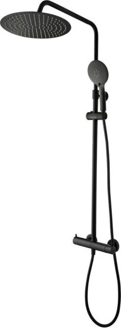 Tiger Twiss Doucheset - Regendouche Ø 30 Cm - Handdouche Ø 12 Cm - Met Thermostaatkraan - 3 Standen - Mat Zwart