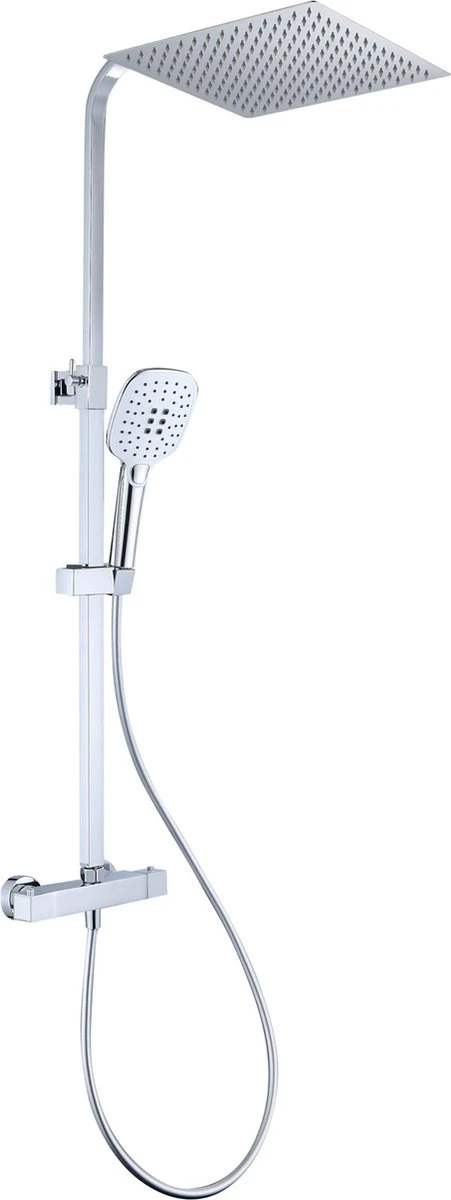 Viidako Kimii Doucheset Opbouw Compleet – Chroom – Vierkant - Sedal Binnenwerk -Thermostaatkraan – Zeer Goede Kwaliteit – RVS, ABS En Messing – Design 3 Viidako Kimii Doucheset Opbouw Compleet – Chroom – Vierkant - Sedal Binnenwerk -Thermostaatkraan – Zeer Goede Kwaliteit – RVS, ABS En Messing – Design