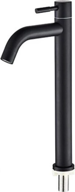 Merkloos Badkamermeubel Kraan Wastafelkraan Type: 8302A - 30cm Hoog - Alleen Koud Water - Mat Zwart -Badkamerproducten Winkel 469x1200 2