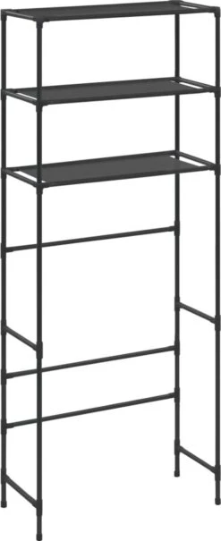 VidaXL Opbergrek Voor Boven Wasmachine 3-laags 69x28x169 Cm Zwart -Badkamerproducten Winkel 490x1200