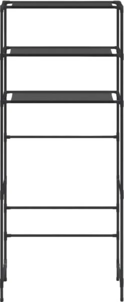 VidaXL Opbergrek Voor Boven Wasmachine 3-laags 69x28x169 Cm Zwart -Badkamerproducten Winkel 496x1200 2