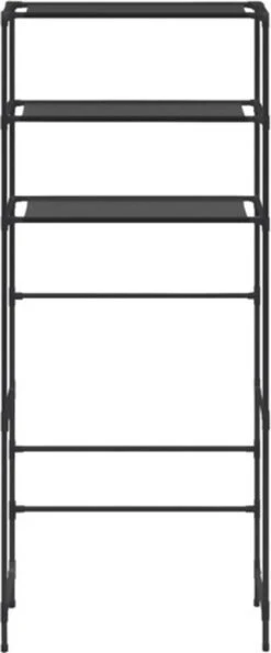 VidaXL Opbergrek Voor Boven Wasmachine 3-laags 69x28x169 Cm Zwart -Badkamerproducten Winkel 498x1200