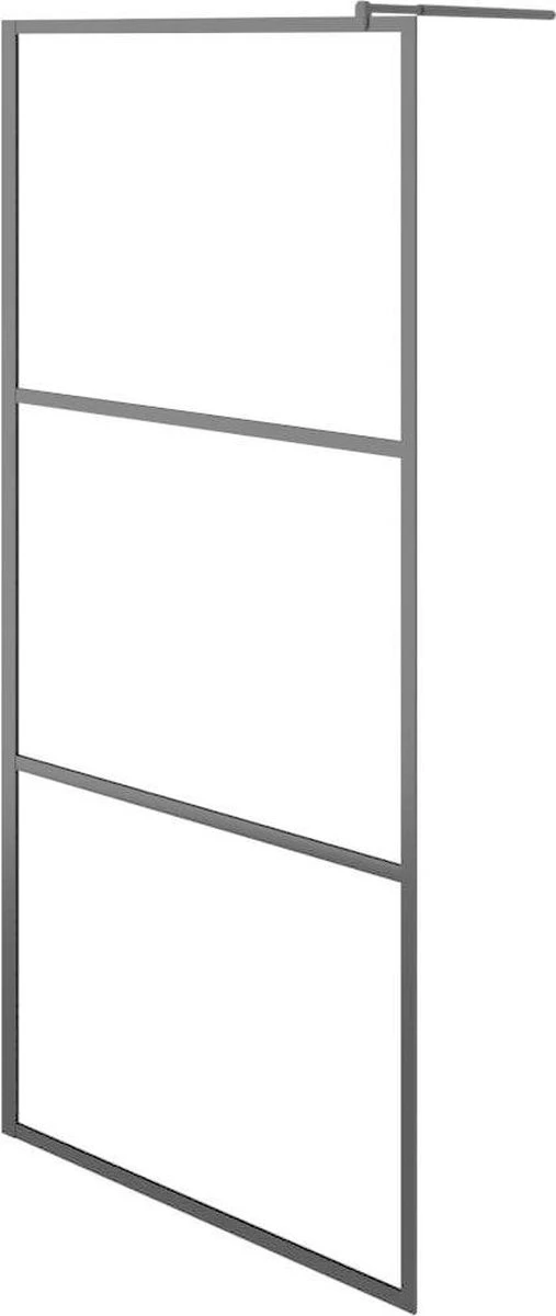 VidaXL Inloopdouchewand Transparant 90x195 Cm ESG-glas Zwart 10 VidaXL Inloopdouchewand Transparant 90x195 Cm ESG-glas Zwart - Afbeelding 8