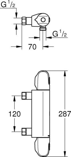 GROHE Grohtherm 1000 New Thermostatische Douchekraan - EcoJoy® - 12cm - Zonder Koppelingen - Chroom - 34147003 20 GROHE Grohtherm 1000 New Thermostatische Douchekraan - EcoJoy® - 12cm - Zonder Koppelingen - Chroom - 34147003 -Badkamerproducten Winkel 541x1200 2