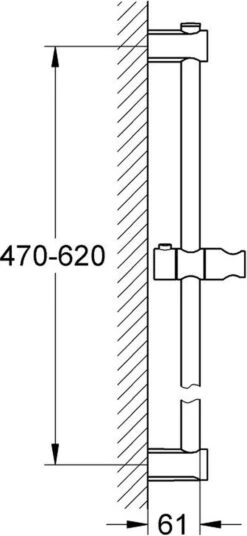 GROHE QuickFix Vitalio Glijstang - 60 Cm -Badkamerproducten Winkel 553x1200