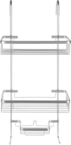 SIEPS Luxe Doucherek Zilver - Doucherek Zonder Boren - Doucherek Hangend - Doucherekje - Doucherekjes - Aluminium -Badkamerproducten Winkel 588x1200