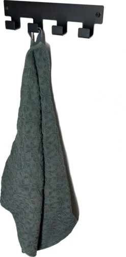 Marcellis - Industriële Handdoekhaak - Ophanghaak - 4 Haken - Mat Zwart - Staal - Metaal - Incl. Bevestigingsmateriaal -Badkamerproducten Winkel 591x1200 2