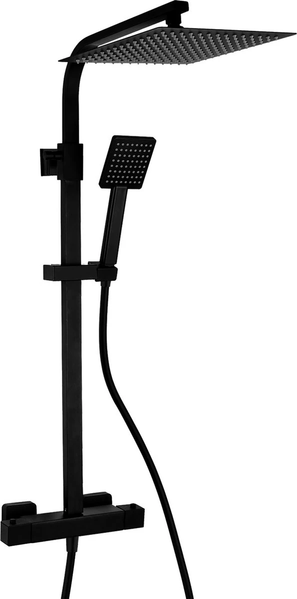 4bathroomz® Zwarte Regendouche Met Thermostaatkraan - 30 Cm Vierkant 3 4bathroomz® Zwarte Regendouche Met Thermostaatkraan - 30 Cm Vierkant