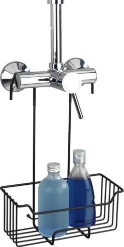 WENKO Doucherek Milo 25x36cm RVS Zwart - Doucherek Zonder Boren - Doucherek Hangend Zwart -Badkamerproducten Winkel 601x1200 2