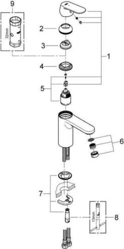 GROHE Eurosmart Cosmopolitan Wastafelkraan - Met EcoJoy - Zonder Waste - Chroom - 2339800E -Badkamerproducten Winkel 601x1200 3