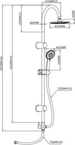 SCHÜTTE Jamaica Fresh Douchesysteem - Regendouche - 102 Cm Stang - Chroom -Badkamerproducten Winkel 625x1200