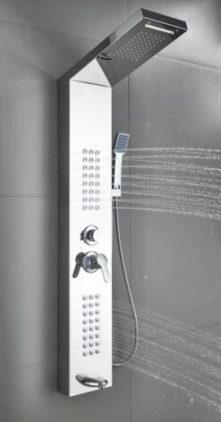 Badplaats Douchepaneel Toulon - RVS - Regendouche Met Mengkraan En Douchekop -Badkamerproducten Winkel 628x1200 1