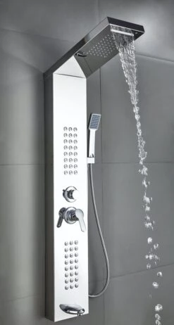 Badplaats Douchepaneel Toulon - RVS - Regendouche Met Mengkraan En Douchekop -Badkamerproducten Winkel 641x1200