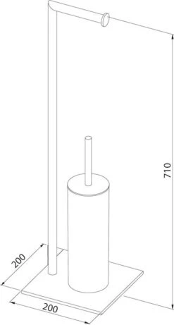 Sealskin Tube - Toiletbutler - Toiletrolhouder - Toiletborstel Met Houder - Vrijstaand - Zwart -Badkamerproducten Winkel 643x1200