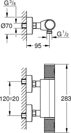 GROHE Precision Feel Thermostatische Douchekraan - EcoJoy - CoolTouch - Incl. Koppelingen - Chroom 16 GROHE Precision Feel Thermostatische Douchekraan - EcoJoy - CoolTouch - Incl. Koppelingen - Chroom -Badkamerproducten Winkel 645x1200 2