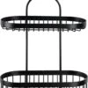 WENKO Doucherek 2-laags Classic Plus Black Mat Zwart - Doucherek Zonder Boren - Doucherek Hangend Zwart -Badkamerproducten Winkel 647x1200