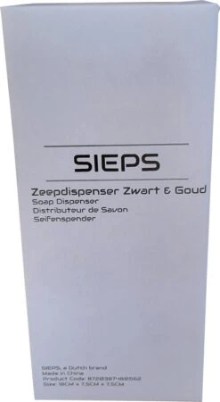 SIEPS Zeepdispenser - Zeeppompje Zwart & Goud - Vrijstaand 400 ML Zeephouder - Keramiek -Badkamerproducten Winkel 659x1200 1