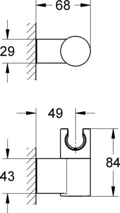 GROHE Rainshower Wandhouder - Verstelbaar - Chroom - 27055000 -Badkamerproducten Winkel 678x1200