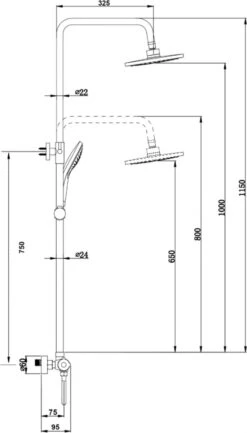Wesseling & Bos Doucheset - Regendouche Mat Goud Geborsteld - Doucheset Met Thermostaatkraan - Atlanta -Badkamerproducten Winkel 685x1200