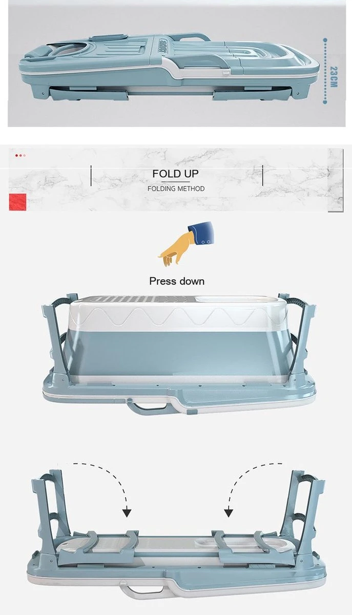 Foresta Opvouwbaar Bad Voor Volwassenen - 150cm - Bath Bucket - Blauw 8 Foresta Opvouwbaar Bad Voor Volwassenen - 150cm - Bath Bucket - Blauw - Afbeelding 6