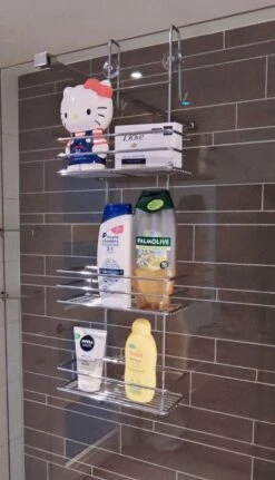 Ball Design Chroom Doucherek-3 Laags-hangend-Doucherek Zonder Boren -Badkamerproducten Winkel 687x1200