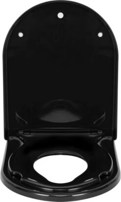 Kamyra® Antibacteriële Toiletbril Met Verkleiner & Softclose - Voor Volwassenen/Kinderen - Toiletbrillen, WC Bril, Brillen, Toiletzitting - D-Vorm - 45.4x36.1 Cm - Zwart -Badkamerproducten Winkel 721x1200 2