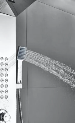 Badplaats Douchepaneel Toulon - RVS - Regendouche Met Mengkraan En Douchekop -Badkamerproducten Winkel 736x1200