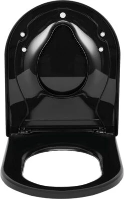 Kamyra® Antibacteriële Toiletbril Met Verkleiner & Softclose - Voor Volwassenen/Kinderen - Toiletbrillen, WC Bril, Brillen, Toiletzitting - D-Vorm - 45.4x36.1 Cm - Zwart -Badkamerproducten Winkel 748x1200 6