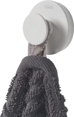 Tiger Urban - Handdoekhaak Groot (1x) - ø 5 Cm - Inclusief 2 Decorringen - Wit -Badkamerproducten Winkel 760x1200