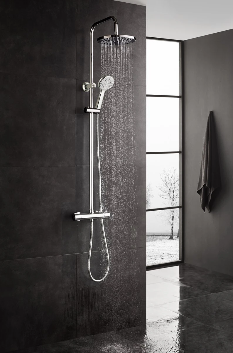 4bathroomz® Regendouche Chroom Met Thermostaatkraan - 20cm Douchekop 4 4bathroomz® Regendouche Chroom Met Thermostaatkraan - 20cm Douchekop - Afbeelding 2